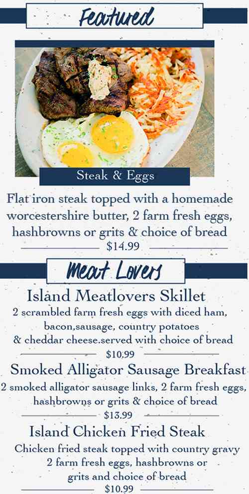 Page 3 of menu, Island Pancake House Gulf Shores, AL